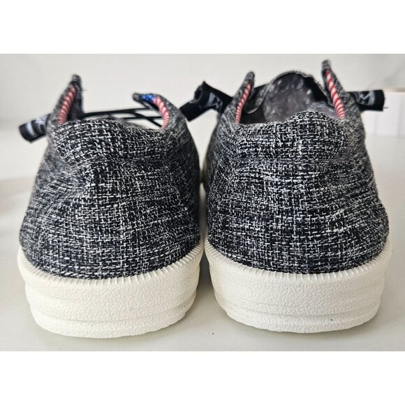 Mens Casual Loafers 12.5/47 Slip-On Boat Shoes Black/White Lightweight Comfort - Picture 7 of 10